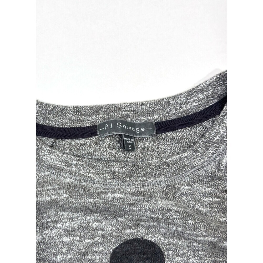 PJ Salvage Skull Crewneck Long Sleeve Gray Black - Small - Picture 3 of 5